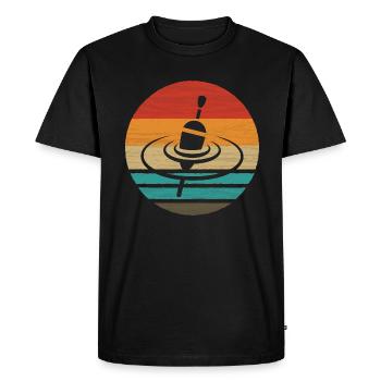 Pose Fishing Swimmer Retro Style Vintage - Men's Premium Organic T-Shirt - black - Front - Nico (187cm)