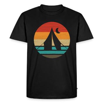Camping Retro Style Vintage - T-shirt Premium bio Homme - noir - Devant - Nico (187cm)