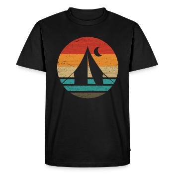 Camping Retro Style Vintage - T-shirt Premium bio Homme - noir - Devant - Nico (187cm)