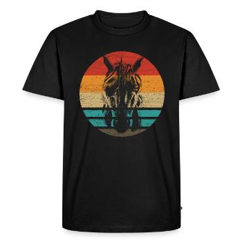 Licorne Rétro Style Vintage - T-shirt Premium bio Homme - noir - Devant - Nico (187cm)