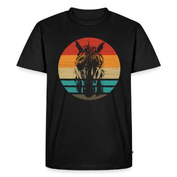 Licorne Rétro Style Vintage - T-shirt Premium bio Homme - noir - Devant - Nico (187cm)