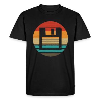 Floppy Retro Style Vintage - T-shirt Premium bio Homme - noir - Devant - Nico (187cm)