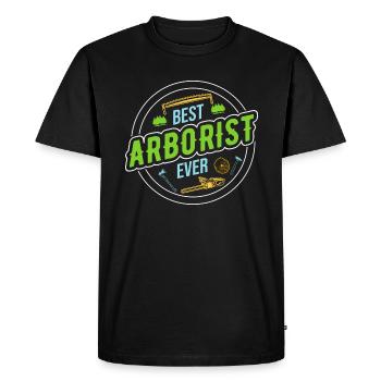 Logger Lumberjack Chainsaw - Men's Premium Organic T-Shirt - black - Front - Nico (187cm)