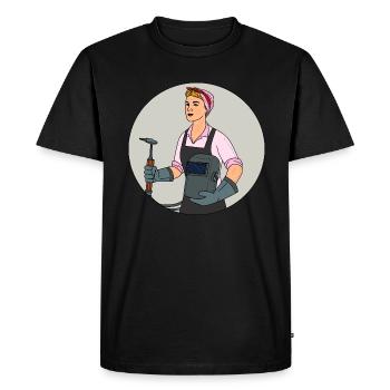 Tenue de soudeur pour soudeurs - T-shirt Premium bio Homme - noir - Devant - Nico (187cm)