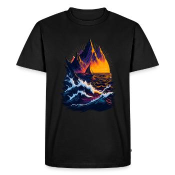 Fantastic landscape illustration - Men's Premium Organic T-Shirt - black - Front - Nico (187cm)