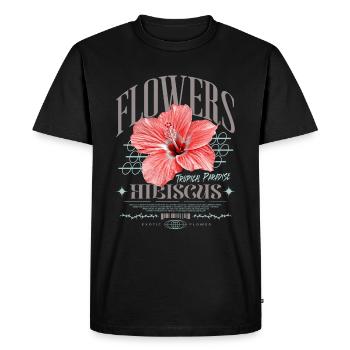 Fleur d’hibiscus Fleur d’hibiscus - T-shirt Premium bio Homme - noir - Devant - Nico (187cm)