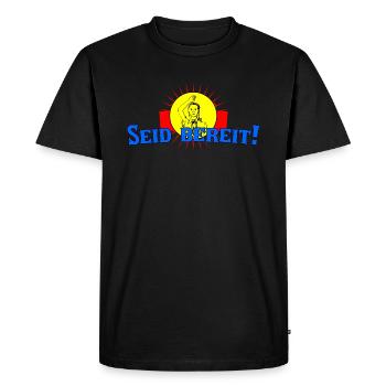 Be ready - Men's Premium Organic T-Shirt - black - Front - Nico (187cm)
