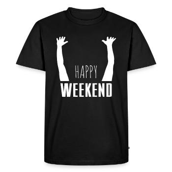 Bonne fin de semaine - T-shirt Premium bio Homme - noir - Devant - Nico (187cm)