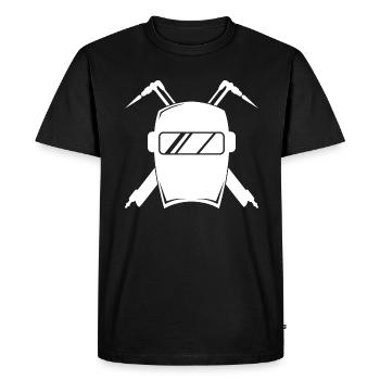 Welder helmet outfit for proud metalworkers - Men's Premium Organic T-Shirt - black - Front - Nico (187cm)