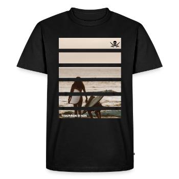 Demain, c’est maintenant - T-shirt Premium bio Homme - noir - Devant - Nico (187cm)