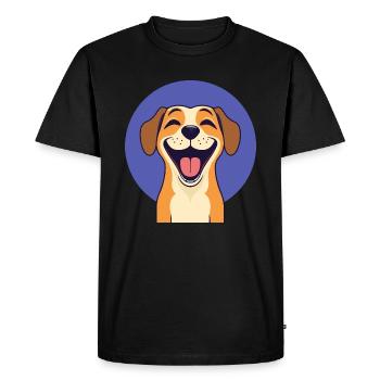 Chien qui rit - T-shirt Premium bio Homme - noir - Devant - Nico (187cm)