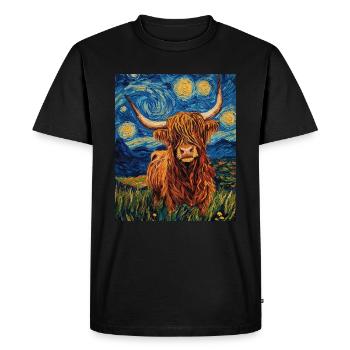Vache des Highlands - T-shirt Premium bio Homme - noir - Devant - Nico (187cm)