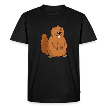 Une douce marmotte comme idée cadeau - T-shirt Premium bio Homme - noir - Devant - Nico (187cm)