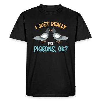 Pigeons Pigeons Pigeons Amateurs Cadeau - T-shirt Premium bio Homme - noir - Devant - Nico (187cm)