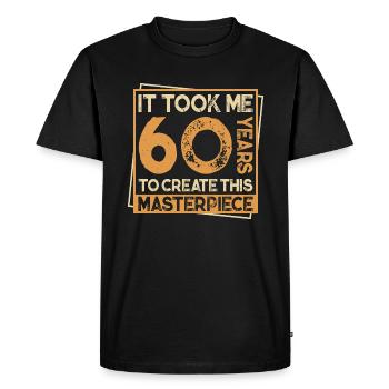 60 anniversaire 60 ans anniversaire disant cadeau - T-shirt Premium bio Homme - noir - Devant - Nico (187cm)
