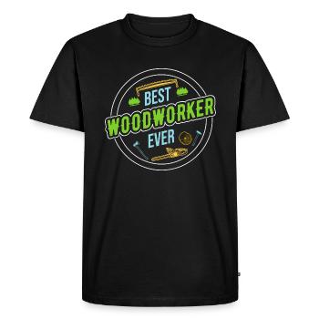 Logger Lumberjack Chainsaw - Men's Premium Organic T-Shirt - black - Front - Nico (187cm)