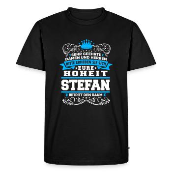 Eure Hoheit - Stefan - Männer Premium Bio T-Shirt - Schwarz - Vorne - Nico (187cm)