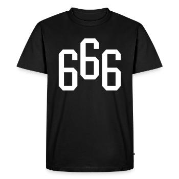 666 - T-shirt Premium bio Homme - noir - Devant - Nico (187cm)
