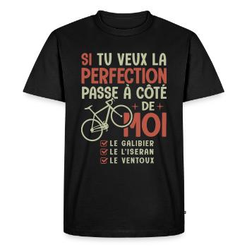 vélo cycliste ventoux galibier tourmalet a velo - T-shirt Premium bio Homme - noir - Devant - Nico (187cm)