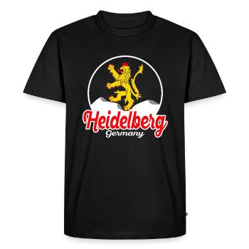 Heidelberg Lion Allemagne - Dark Vintage - T-shirt Premium bio Homme - noir - Devant - Nico (187cm)