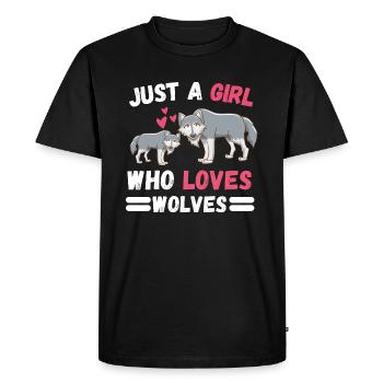 Predator Forest Animal Lovers Girl Gift Wolf - Men's Premium Organic T-Shirt - black - Front - Nico (187cm)