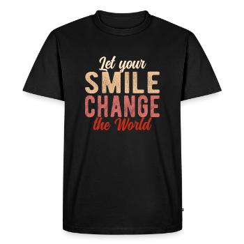 Laissez votre sourire changer le design coloré du monde - T-shirt Premium bio Homme - noir - Devant - Nico (187cm)