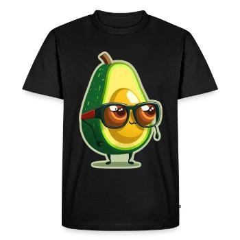 Verres d’avocat mignons Végétaliens végétariens - T-shirt Premium bio Homme - noir - Devant - Nico (187cm)