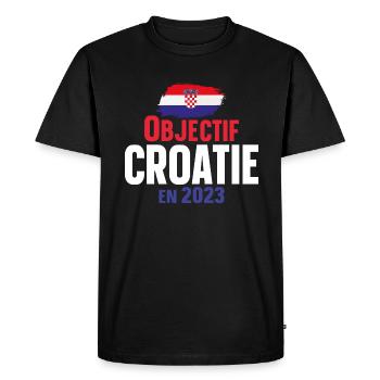 Croatie 2023 Croate Europe Cadeau Pays Humour - T-shirt Premium bio Homme - noir - Devant - Nico (187cm)