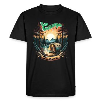Camp, Camping, Camping, Outdoor, Hiking, Holidays - Men's Premium Organic T-Shirt - black - Front - Nico (187cm)