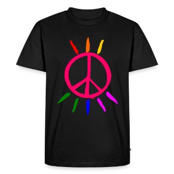 lgbt paix peace - T-shirt Premium bio Homme - noir - Devant - Nico (187cm)