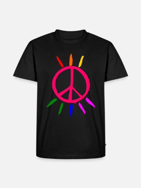 lgbt Peacezeichen - Männer Premium Bio T-Shirt - Schwarz