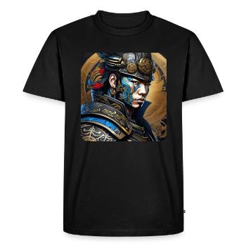 Fier samouraï avec tatouage Japon Asie Ninja Kendo - T-shirt Premium bio Homme - noir - Devant - Nico (187cm)