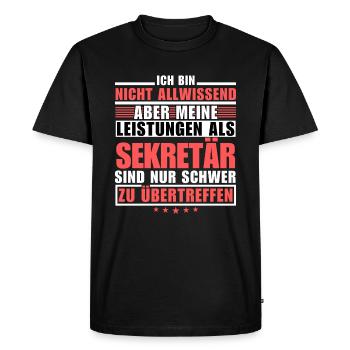 Unsurpassed performance as a secretary - Men's Premium Organic T-Shirt - black - Front - Nico (187cm)