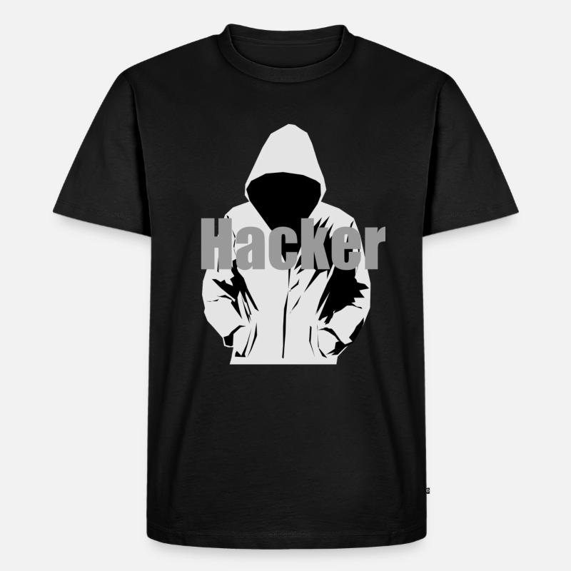 Hacker - Männer Premium Bio T-Shirt - Schwarz