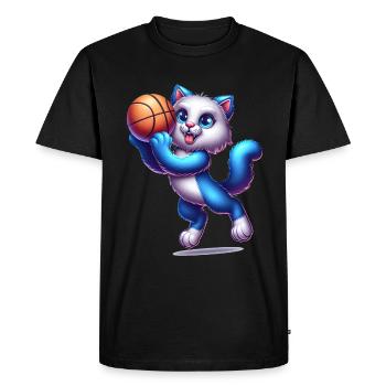 Chat Mignon Joueur De Basket-Ball - T-shirt Premium bio Homme - noir - Devant - Nico (187cm)