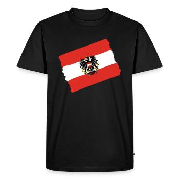 Austria Flag - Men's Premium Organic T-Shirt - black - Front - Nico (187cm)