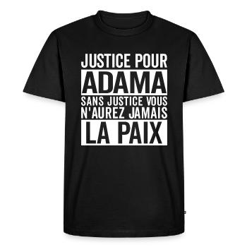 Justice pour ADAMA, Justice pour Adama Traore - T-shirt Premium bio Homme - noir - Devant - Nico (187cm)