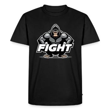 Gorille combattant - T-shirt Premium bio Homme - noir - Devant - Nico (187cm)