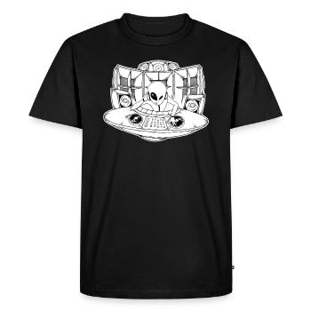 Hardtek Freetekno Alien DJ - T-shirt Premium bio Homme - noir - Devant - Nico (187cm)