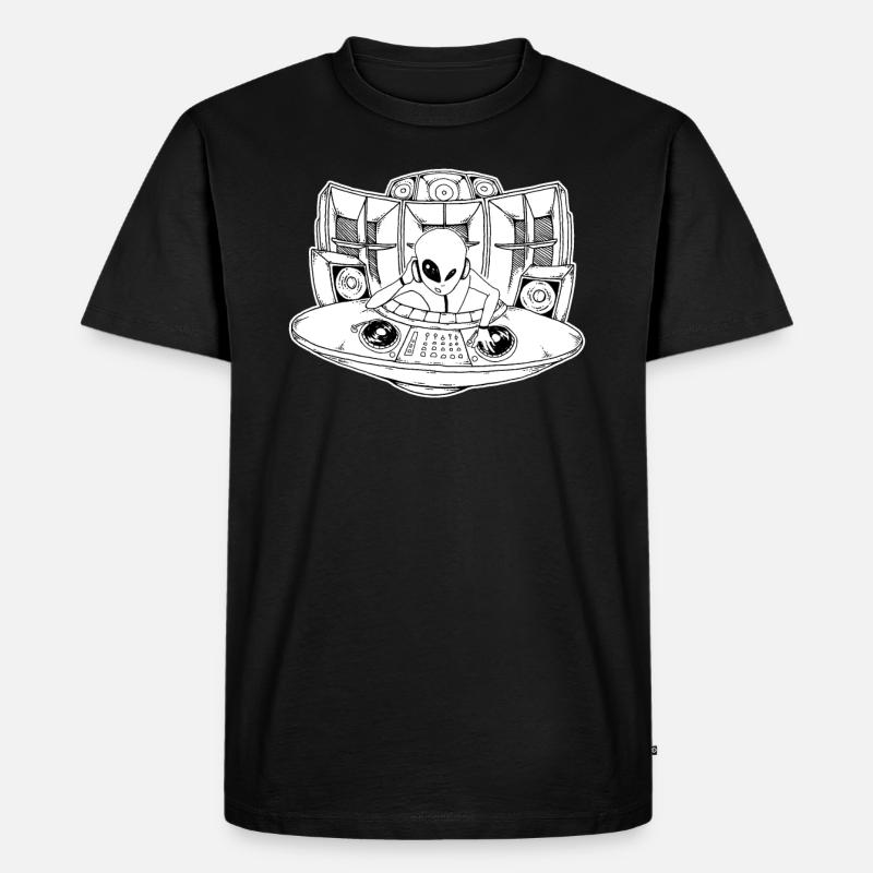 Hardtek Freetekno Alien DJ - Männer Premium Bio T-Shirt - Schwarz