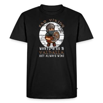 mème viking triste, drôle homme du nord - T-shirt Premium bio Homme - noir - Devant - Nico (187cm)