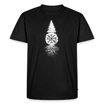 Boussole Viking, Vegvisir, Runen Idée cadeau - T-shirt Premium bio Homme - noir - Devant - Nico (187cm)