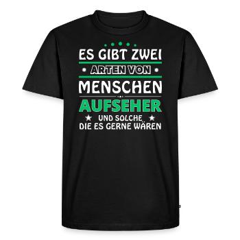 Overseer Gift - Two Types of... Design - Men's Premium Organic T-Shirt - black - Front - Nico (187cm)