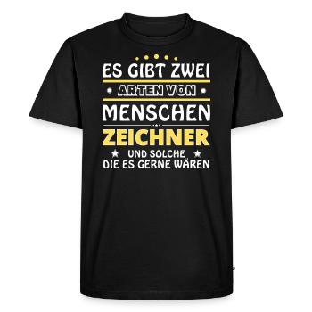 Draughtsman Gift - Two Types of... Design - Men's Premium Organic T-Shirt - black - Front - Nico (187cm)
