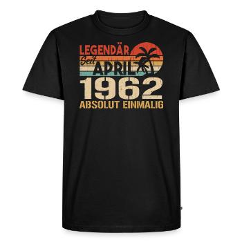 Né En Avril 1962 Drôle Anniversaire Rétro - T-shirt Premium bio Homme - noir - Devant - Nico (187cm)