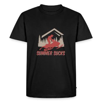 L'été craque idée cadeau motoneige - T-shirt Premium bio Homme - noir - Devant - Nico (187cm)