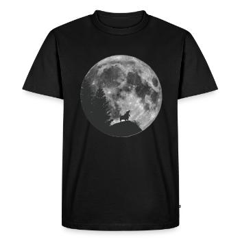 Teckel teckel teckel lune chien blaireau cadeau - T-shirt Premium bio Homme - noir - Devant - Nico (187cm)