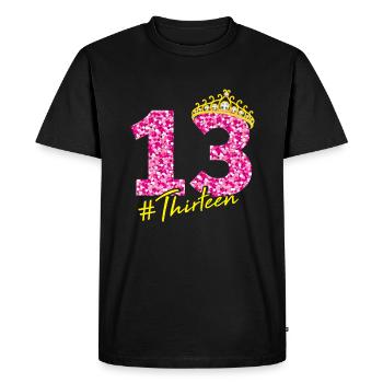 13e anniversaire de la couronne de l'adolescent - T-shirt Premium bio Homme - noir - Devant - Nico (187cm)