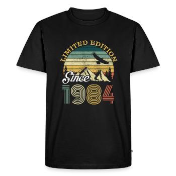 Vintage 1984 birthday retro vintage gift - Men's Premium Organic T-Shirt - black - Front - Nico (187cm)
