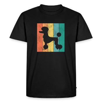 Cadeau de race de chien chiot caniche miniature rétro caniche - T-shirt Premium bio Homme - noir - Devant - Nico (187cm)